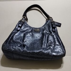 Coach Madison Maggie python bossed shoulder bag blue